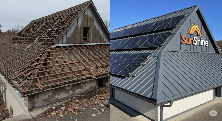 Kostenlose Dachsanierung mit Photovoltaik – Chancen für Eigentümer mit SunShine Sales GmbH kostenlose Dachsanierung, Photovoltaik Dachsanierung, Dach sanieren kostenlos, PV Anlage kaufen, Photovoltaik Invest, SunShine Sales, Dachfläche vermieten, Solaranlage investieren, Photovoltaik Rendite, nachhaltige Energie, Dachsanierung mit PV, Photovoltaik Finanzierung, kostenlose Dachrenovierung, Solar Direktinvest, Photovoltaik Vorteile